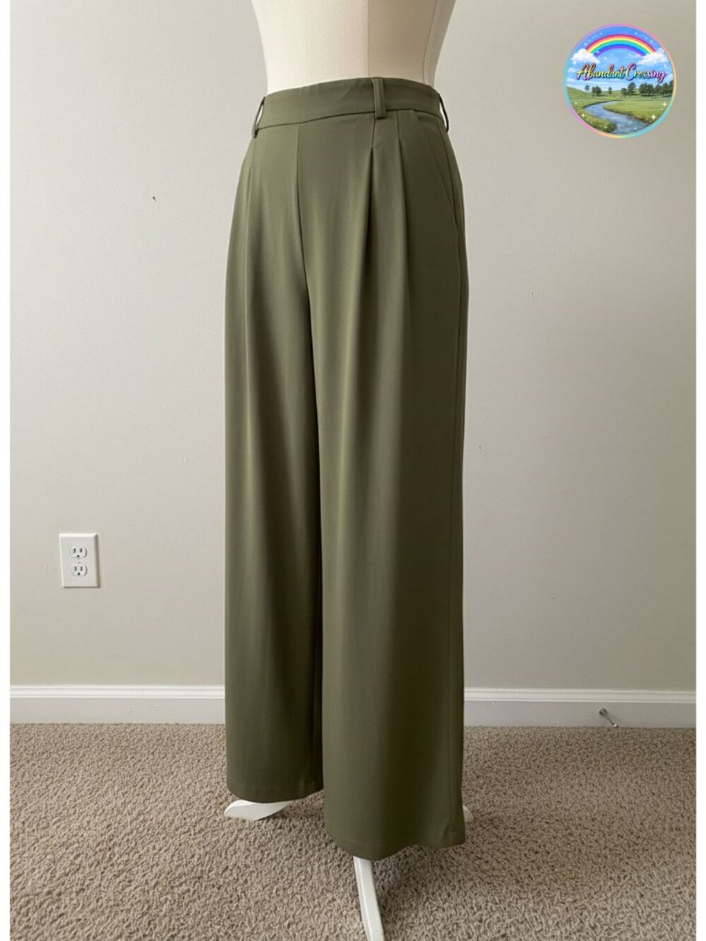Fleece Lined Wide Leg Waffle Knit Pants with Pockets High Waisted